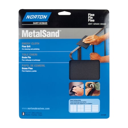 Norton Abrasives Norton MetalSand 11 in. L X 9 in. W 80 Grit Emery Cloth 3 pk 7660747835
